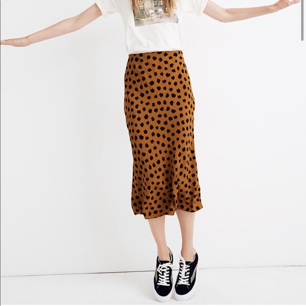 Madewell Midi Slip Skirt in Painted Dots